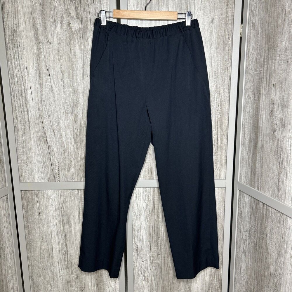 WJ Martin Pants Wide Straight Leg Elastic Waist Pockets Italy Size 44